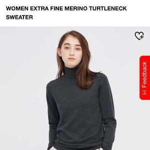 2 light weight ribbed Marino wool turtlenecks from Uniqlo LAST CHANCE